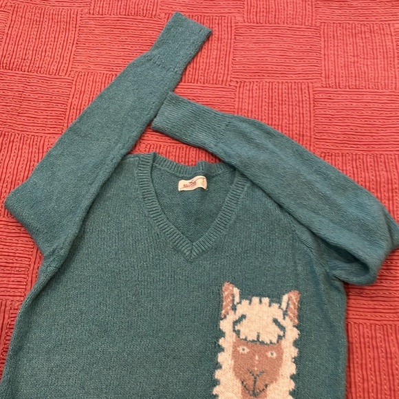 Women’s size small Hollister Alpaca / llama/ Design Teal Sweater - Picture 13 of 15